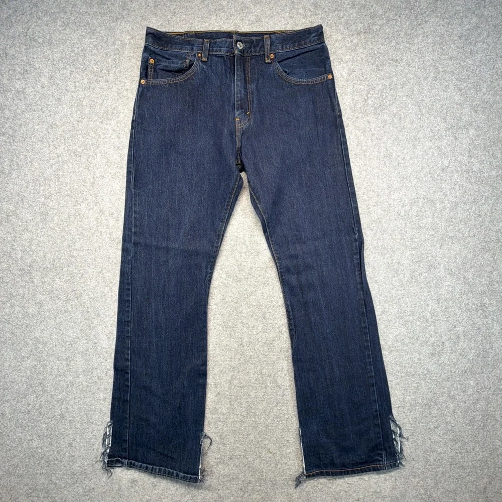 Levis 517 Jeans Mens 34x34 (Fits 34x33) Blue Bootcut Denim Dark Wash